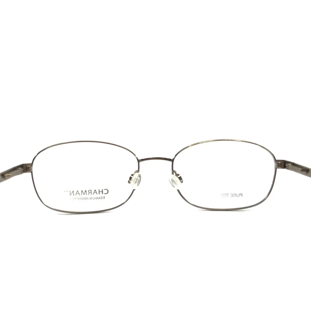 Charmant Eyeglasses Frames CH8186 BR Brown Rectangle Wire Rim Titanium 55-18-145